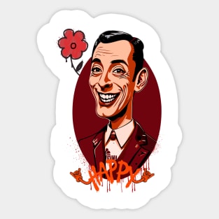 Graffiti Happy Pee Wee Sticker